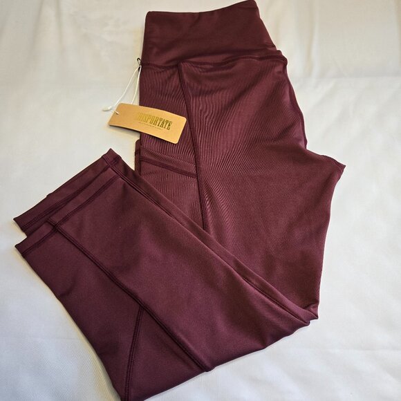 CHISPORTATE Sustainale Women High Waisted Yoga Capris Leggings w/ Pockets Sz XL - Picture 1 of 10